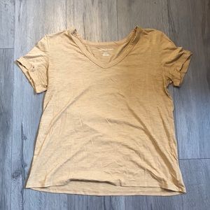 Mustard yellow v neck American Eagle T-shirt. Medium